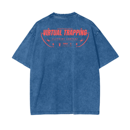 "Trap The Web" Oversize Snow Washed T-Shirt