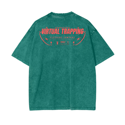 "Trap The Web" Oversize Snow Washed T-Shirt